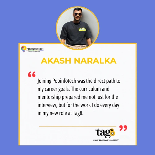 Akash Naralka provides a positive testimonial for the POOINFOTECH digital marketing course